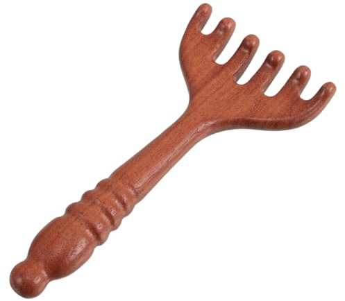 Beaupretty Sandelholz Kopfhautmassagekamm mit Breiten Zinken Ergonomischem Griff und Glatter Oberfläche für Entspannende Kopfmassage und Haarpflege