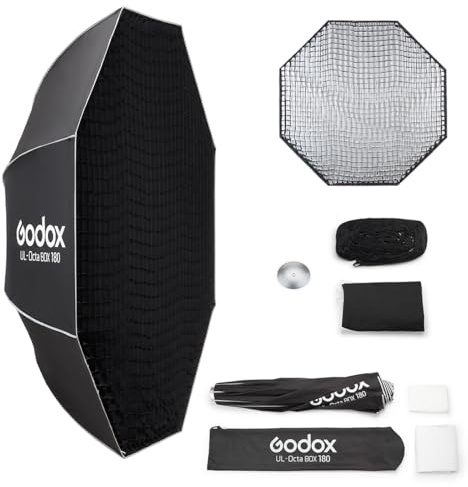 Godox Godox Boîte à lumière octogonale à dégagement rapide avec support Bowens et diffuseurs avant et intérieurs amovibles pour photographie, diffusion en direct, portrait