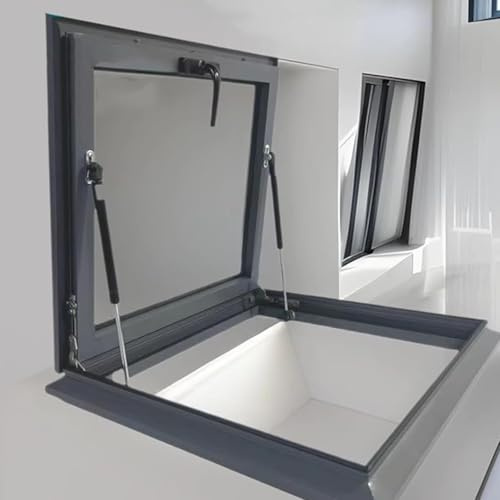 OAKVYNE Finestra Per Tetto,Lucernario Tetto Inclinato Su Piano,Telaio In Lega Di Alluminio E Vetro Isolante A Doppio Strato,Seminterrato/sottotetto,Misura Personalizzabile(100x85cm/39.4x33.5in)