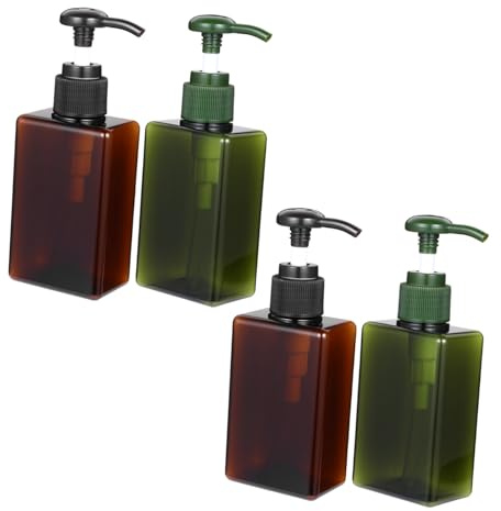UKCOCO 4 pezzi Vuoti per Cosmetici con Dispenser Pompa in Plastica Bottiglie Pressurizzate per Shampoo Lozione Doccia per Viaggi e Uso Quotidiano