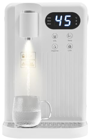 Dispensador de agua caliente en 3 segundos, 3 litros, máquina de té, dispensador de agua caliente, dispensador de agua caliente de 2000 W, con indicador LED y filtro, 12 temperaturas, máquina de té