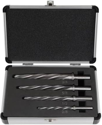 Set di 4 punte coniche HSS M2 per allargare e allineare fori da 3/8 1/2 5/8 3/4 argento per acciaio, metallo, legno lega