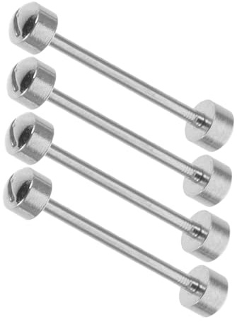 PACKOVE Varillas de Tubo Roscadas para Reloj de Acero Plata 4 Piezas | Pasadores de Asa para Correa, Ajuste Preciso, Uso Personal o Profesional, Instalación DIY Sencilla