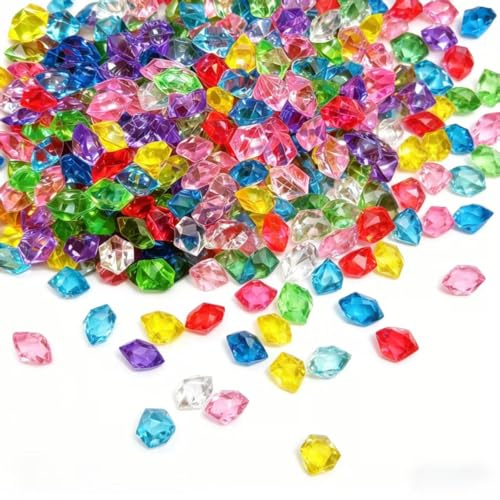 wutdgeg 400 Acryldiamanten, Bunte diamanten, Acryl Steine，Edelsteine | Hochzeits- und Party Dekoration, Vasenverzierungen, Basteldekoration, Piratenschatzsuche, Aquariumschmuck