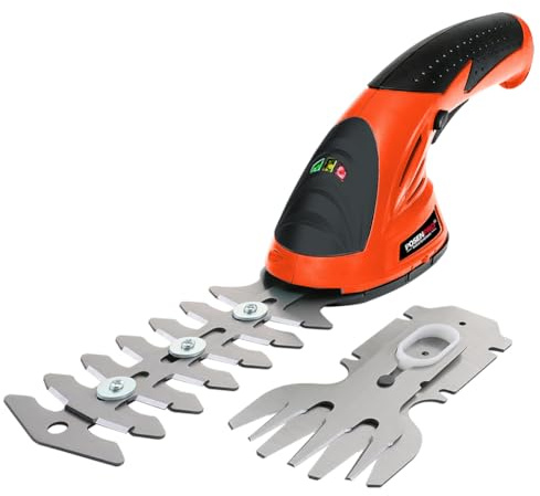 POSENPRO Cisaille Sculpte-Haies et Taille-Herbes sans Fil 7,2V | 2 en 1 Cisailles à Gazon avec 2 Lames, Batterie 1500mAh, Chargeur pour Cour/Jardin/pelouse