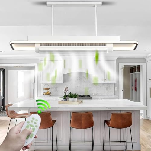 Ventilatori da Soffitto Moderni con Luci, Telecomando, Ventilatore da Soffitto A Filo Basso, Stile Fattoria, Senza Pale, Nero, con Luce LED Dimmerabile, 6 velocità, Reversibil, One Color, Chandelier