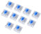 fasient 10 Piezas Interruptor de Teclado Mecánico, Interruptor Azul de Repuesto para Teclas de Teclado Mecánico, Interruptores de Llave Cherry MX para RGB Teclado Mecánico (Carcasa Transparente)
