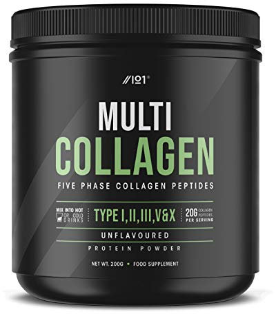 Multi Collagen Protein Powder (200g) - Types I, II, III, V & X - Hydrolyzed Grass Fed Bovine, Wild Caught Fish, & Free-Range Chicken & Eggshell Collagen (10 Day Supply) by Alpha01