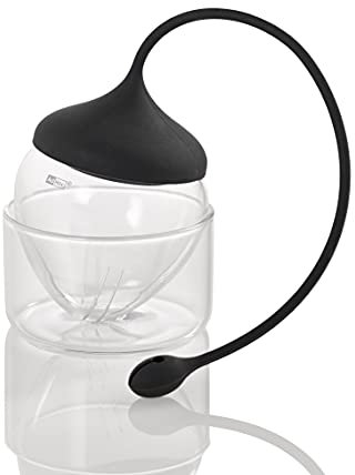 AdHoc TE93 Glas-Teefilter Fusion mit Abtropfständer, Glas/Silikon