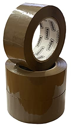 kippen 9004AK - Packung mit 3 Rollen à 132 m Havanna Klebeband für Verpackungen