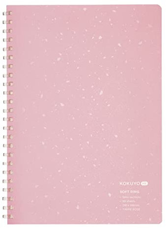 KOKUYO Me D Shaped Soft Ring Notebook, A5, 0.5 inch (4 mm) Grid Ruled, 50 Sheets, Taupe Rose, Japan Import (KME-SR931S5MV)