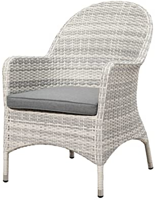Mandalika Garden Aluminium Polyrattan Sessel Lille Icewhite, inklusive Auflage, absolut wetterfest, 120 kg Tragkraft