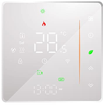 Termostato Smart Wifi Caldera de gas/agua Calefacción Termostato ambiente Mando a distancia Regulador de temperatura programable digital Humedad Tuya Funciona con Amazon Alexa Google Home 95~240VAC