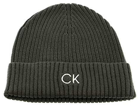 Calvin Klein Jeans Herren Strickmütze, Grün (Dark Olive), Einheitsgröße