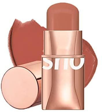 6 Farben Lippenstift Blush Stick 3-in-1 Augen Wange und Lippe Tint Buildable Waterproof Lightweight Blush Stick Creme Blusher Makeup für Frauen (#03)