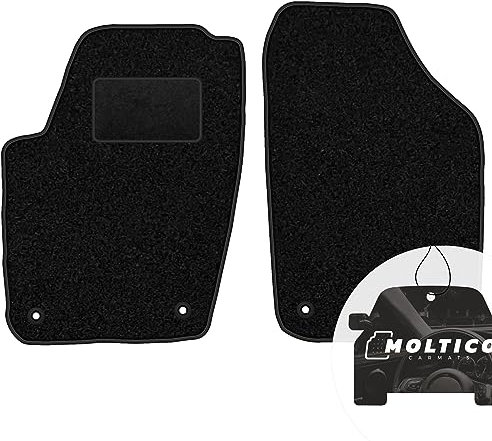 moto-MOLTICO Vorne Fußmatten Auto Velours Autoteppiche Schwarz Automatten Set 2-teilig passend für Seat Cordoba II Ibiza III VW Fox Polo IV