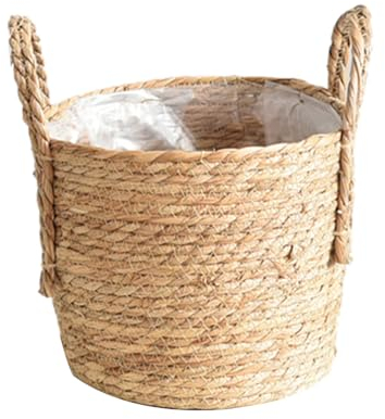 TONXX Cesta para Plantas con Asas, Cesta para Flores, macetas Tejidas, macetero de Paja, cestas de Almacenamiento de Juguetes para comestibles