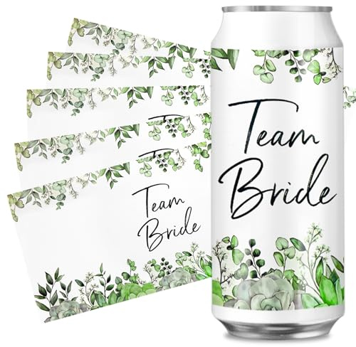 15 Stück JGA Prosecco Dosen Aufkleber, Getränke Aufklebers Hochzeit | Team Braut Getränke Dosen Flaschen Aufklebers Selbstklebende Sticker für Junggesellinnenabschied