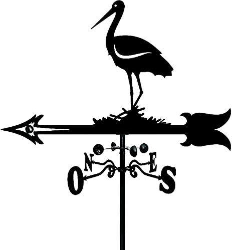 Väderhane,Väderhane, Vindflöjel Stork Silhouette Weathercock Rostfri Indikator Riktning for Takbonde Trädgårdsdekoration