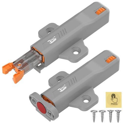 Jiayi Non Aimant Push to Open Poussoir Porte Placard, Lot de 2 Loquet Poussoir Verrou Poussoir pour Tiroir Push Latch à Ressort Loquet Tactile Fermeture Systeme Pour Armoires Meubles, Camping-cars