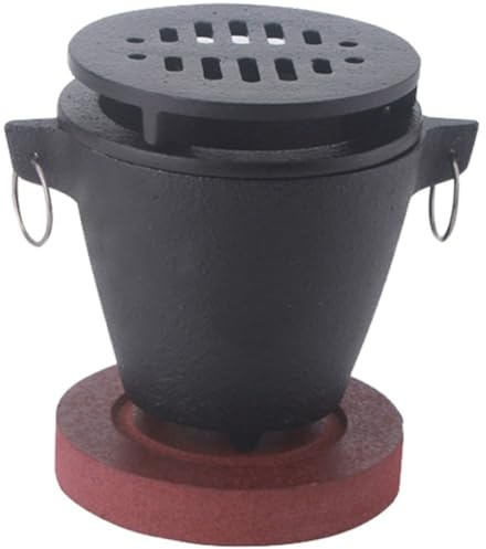 Muteitt Mini Poêle À Griller Hibachi en Fonte, Foyer De Camping Intérieur Extérieur pour Barbecue, Machine À Smores, Foyer sans Fumée, Grill Japonais Portable