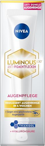 NIVEA LUMINOUS630 Anti-Pigmentflecken Augenpflege, Anti-Age Augencreme gegen Augenringe, feuchtigkeitsspendende Augencreme mit Thiamidol, Hyaluron & Koffein (15 ml)