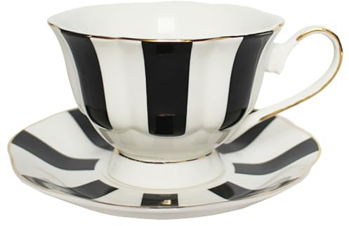 OKUMEYR Juego de tazas de capuchino y platillos de cerámica de café con platillos adecuados para té café bebidas calientes práctico para oficina hogar restaurantes cafés