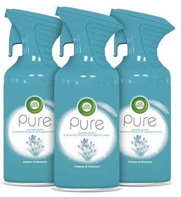 Airwick Spray Pure, 3 Confezioni di Deodorante per Ambienti, Profumatore per Ambienti alla Fragranza Profumo di Primavera