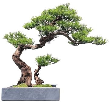 FAJNUZI2024 Künstliche Bonsai Moderne Simulation Kiefer Bonsai Kreative Eingangsbereich Ecke Dekoration Gefälschte Baum Grün Ornamente Wohnzimmer Ornamente Kunstbaum Bonsai