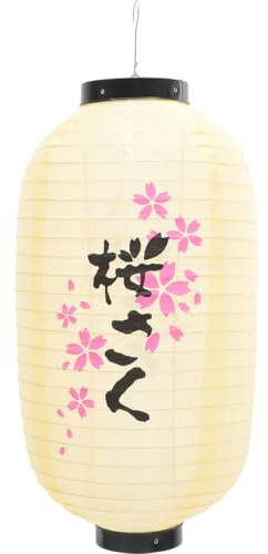 Amosfun Japanische Kirschblüten Laterne 19X10X10 Zoll wasserdichte Hängelaterne Für Gartenfest Und Heimdekoration Im Japanischen Stil