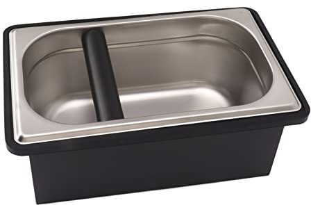 Depósito de acero inoxidable, caja de café con barra de goma extraíble y base antideslizante (L)