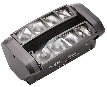 EDEDE Strobo Discoteca, Mini LED 8x10W RGBW Luce a Testa Mobile LED Spider Beam Stage Lighting 512 Spider Light Buono for DJ Nightclub Party per Feste da Ballo DJ di Compleanno Karaoke