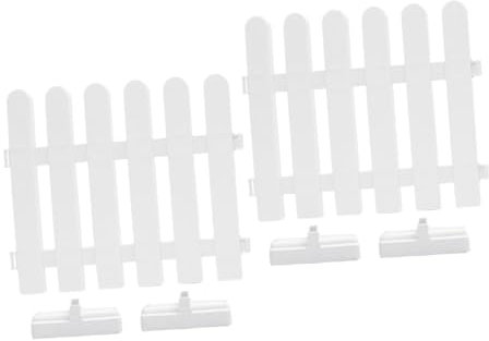 BAZEITFLOW 1Ensemble Clôture Décorative PVC pour Jardin Bordure Fleurs Piquets Élégant pour Terrasse Pelouse