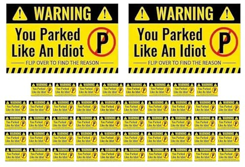 Biglietti divertenti per il parcheggio, confezione da 50 biglietti di avvertimento divertenti, note scherzose | Grandi scherzi in auto, bavaglio per adulti malintenzionati, umorismo di guida