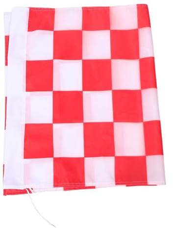 Toyvian Drapeau de Course à Rouge et Blanc Bannière Polyester Résistante Aux Intempéries pour Décoration Extérieure de Jardin Cour Patio et Garage Lors des Événements de Course