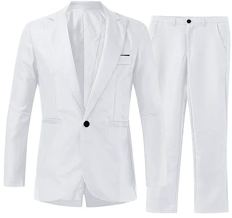 Costume élégant et solide à un bouton pour homme - Coupe ajustée - Chemise et pantalon - Ensemble de jogging vierge pour homme