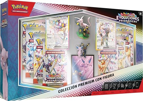 Pokémon: Colección prémium con Figura de Escarlata y Púrpura-Evoluciones Prismáticas de JCC Pokémon