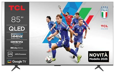 TCL 85P89K - TV 85 Pollici, Smart TV, 4K, QLED, DVB-T2, Wi-Fi, H.264, H.265, Classe energetica F