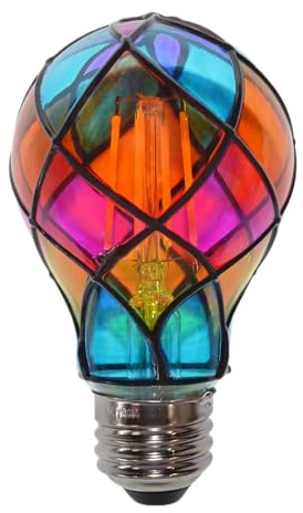 Wisylizv Light Bulb - E26 4W Stained Glass Light Bulb | Colorful Hand-Painted LED Bulbs for Home, Garden, and Party Décor | 120V Decorative Lighting for Halloween, Christmas, and Indoor Ambiance
