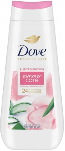 Dove - Gel doccia Advanced Care con rosa e aloe vera, confezione da 6 pezzi, 225 ml
