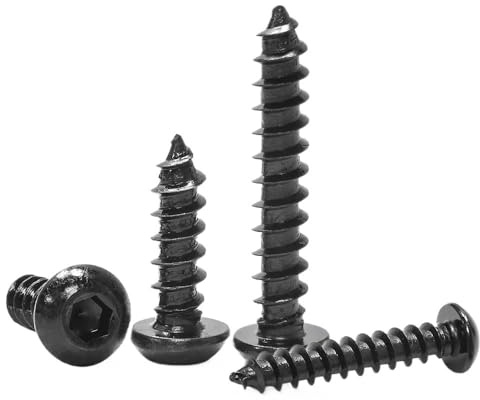 AYYSSM 10–100 Stück selbstschneidende Sechskantschrauben mit rundem Knopfkopf, M2, M2,5, M3, M3,5, M4, M5, M6, Innensechskant-Holzschrauben aus Kohlenstoffstahl(20mm,M5 20pcs)