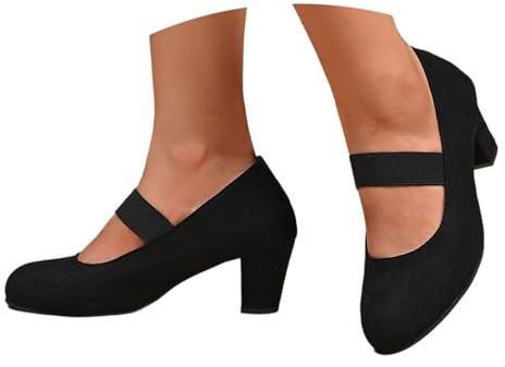 Chaussures de costume traditionnel pour femme - Escarpins à talon épais - Chaussures de danse - Chaussures de mariée - Ballerines élégantes pour le carnaval - Chaussures à talons - Escarpins à