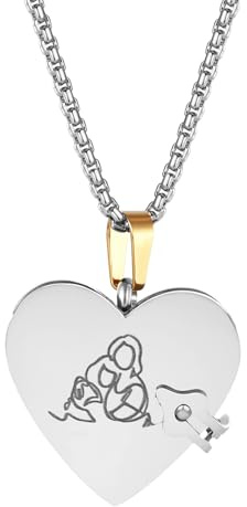 JewelryWe Herz Buch Halskette für Enkelin: Silber Gold Edelstahl Aufklappbarer Herzanhänger Minibuch Anhänger zum Öffnen Kette mit Umarmungsgeste Gravur - Geschenk für Mädchen Tochter