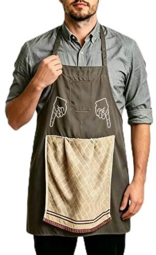 ZFFAFUR Chef's Prank Apron | Head Chef Prank Apron featuring a flip-out towel design, durable and easy to clean, breathable fabric, great for cooking classes, painting, gardening, and craft messes.