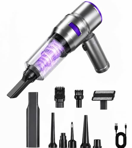 Daniom Aspirapolvere portatile senza fili 16000Pa, Aspiratore Auto Ricaricabile USB 2000mAh, Filtro HEPA Lavabile, Mini Aspirabriciole per Auto, Casa, Divano, Peli Animali, Tastiera e Ufficio