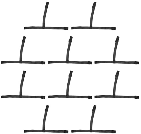 Yardenfun 10 Pièces Bandes de Remplacement pour Phares Frontaux, Sangle de Lampe Frontale Élastique en Polyester, Noire, Ajustable, Maintien Sécurisé, pour Lampe Frontale et Torches