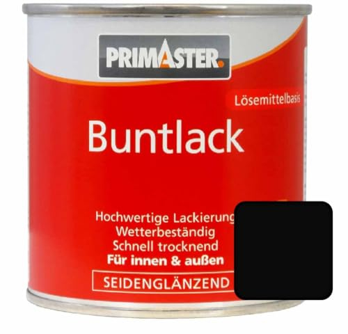 Primaster Buntlack 125ml Tiefschwarz Seidenglänzend Wetterbeständig Holz&Metall