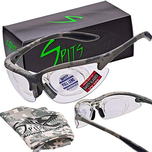 Spits Eyewear MAGshot Magnifying Hunting Shooting Safety Glasses ACU Camo Frame (Lens color: Clear, Magnifier: 1.5)