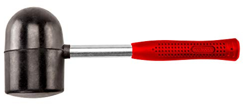 Top Tools - Mazzuola in gomma di colore nero con manico metallico, peso 1250 g, diametro 90 mm