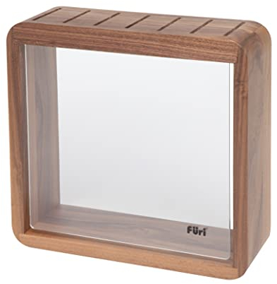 Furi Pro Vault Knife Block with Acrylic Viewing Panel, 7 Universal Slots, organise Your Knives in The Positions That Suit You Best, Anti-Slip feet for a Secure Hold, Designed in Australia